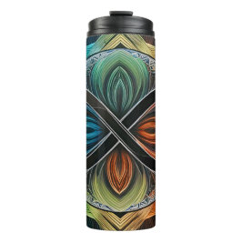 Garrafa Térmica Infinity Mandala African Tribal Mask Abstrract