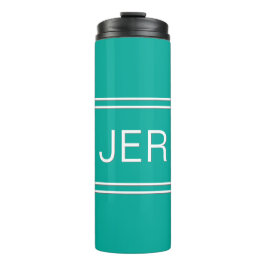 Garrafa Térmica Iniciais Monogramados Drinkware de Viagem Verde Te