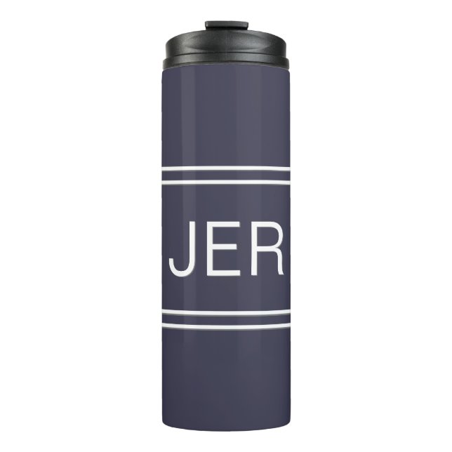 Garrafa Térmica Iniciais monogramados Na moda Viagem Drinkware Azu (Frente)