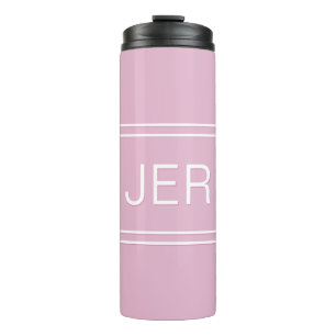 Garrafa Térmica Iniciais Monogramas Drinkware Chic Girly Pink