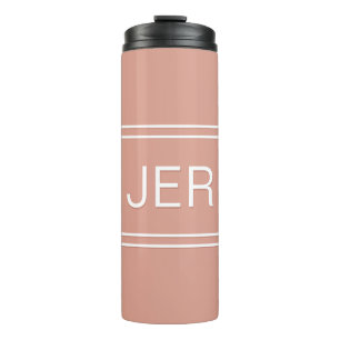 Garrafa Térmica Iniciais Monogramas personalizados Drinkware Girly