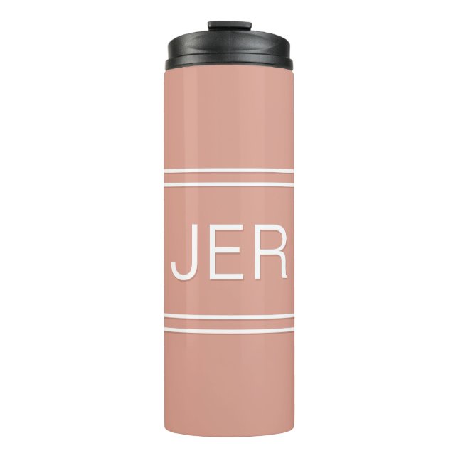 Garrafa Térmica Iniciais Monogramas personalizados Drinkware Girly (Frente)
