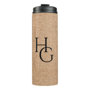 Garrafa Térmica Iniciais Personalizados de Linen Faux