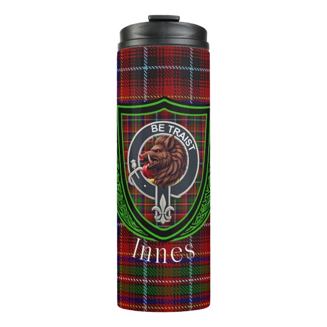 Garrafa Térmica Innes Scottish Clan Tartan & Crest (Frente)