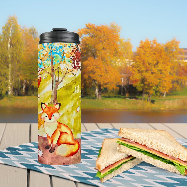 Garrafa Térmica Inspiração Personalizada de outono do Red Fox (Criador carregado)