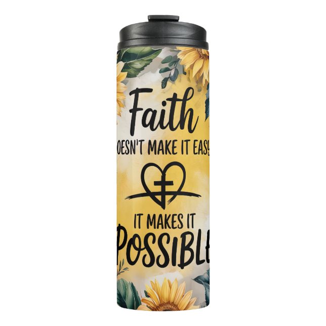Garrafa Térmica Inspirational Christian Bible Verse Faith (Frente)