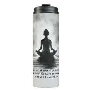 Garrafa Térmica Instrutor de Meditação de Yoga Pose do Lótus Pintu