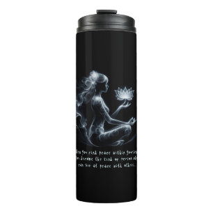 Garrafa Térmica Instrutor de Yoga Lotus Postura de Meditação Névoa