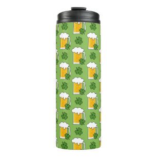 Garrafa Térmica Irish Beer Mug com padrão de trevo Shamrock