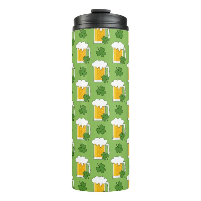 Garrafa Térmica Irish Beer Mug com padrão de trevo Shamrock (Frente)