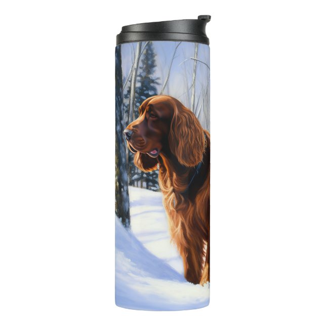 Garrafa Térmica Irish Setter Deixe-o nevar no Natal (Giro à esquerda)