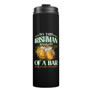 Garrafa Térmica Irlandês Bebendo Cerveja Dia de São Patrício