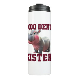 Garrafa Térmica Irmã Adorável MOO DENG Baby Hippo Bestie Princes