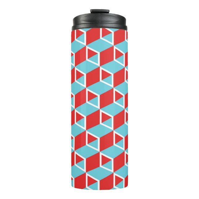 Garrafa Térmica Isometric colorful cube box seamless pattern backg (Frente)