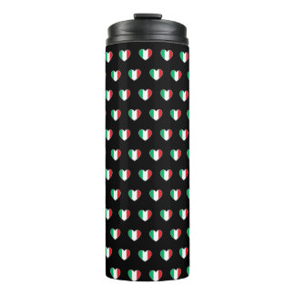 Garrafa Térmica Italian Flag Heart Repeat Pattern Black