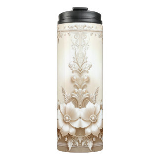 Garrafa Térmica Ivory Flowers Thermal Tumbler