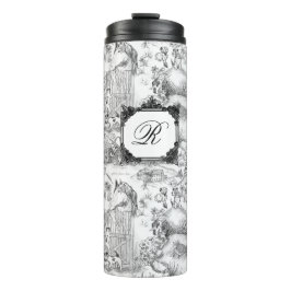 Garrafa Térmica JACK RUSSELL Terrier Black Toile w/Monograma