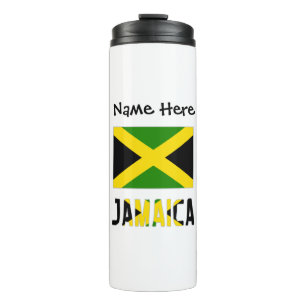 Garrafa Térmica Jamaica e Bandeira Jamaicana com o Seu Nome