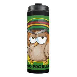 Garrafa Térmica Jamaica No Problem with Funny Smoking Rasta Owl