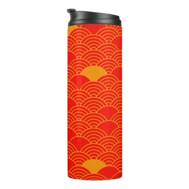 Garrafa Térmica Japanese Art Pattern Tumbler  (Rotação à direita)
