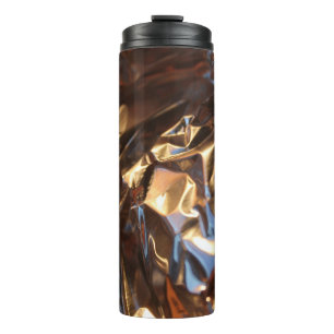 Garrafa Térmica Jaqueta de couro preto e azul