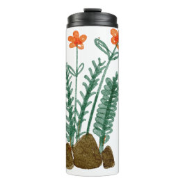 Garrafa Térmica Jardim de Flores Silvestres Caprichosas Floral Aço