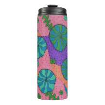 Jardim do Mar Retro em Laranja e Roxo 