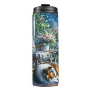 Garrafa Térmica Jardim Estrelado Varanda Sheltie Sonho
