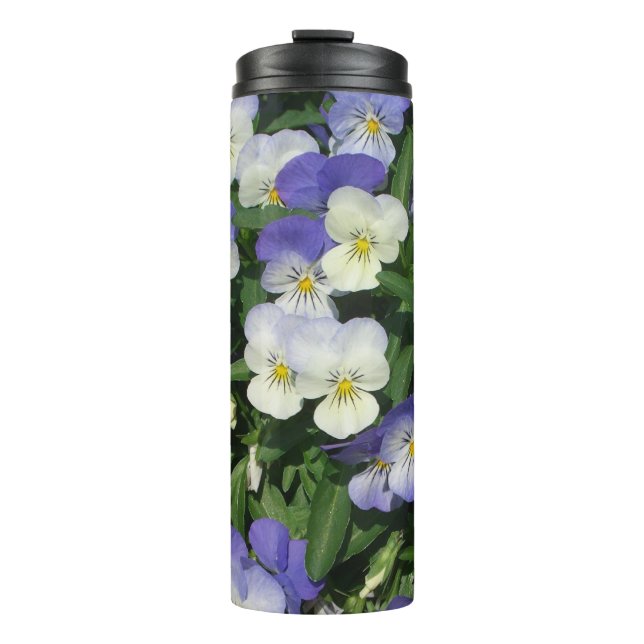 Garrafa Térmica Jardim Floral de Violetas Pensées (Frente)