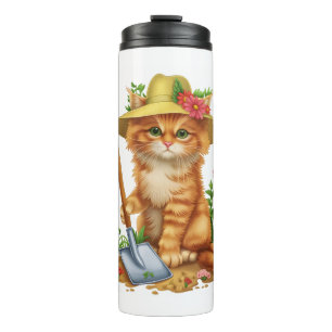 Garrafa Térmica Jardinagem com Gatos