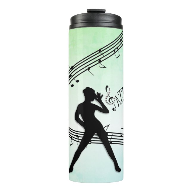 Garrafa Térmica Jazz Dance Green Music (Frente)