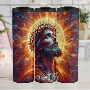 Garrafa Térmica Jesus com a Coroa de Cornos