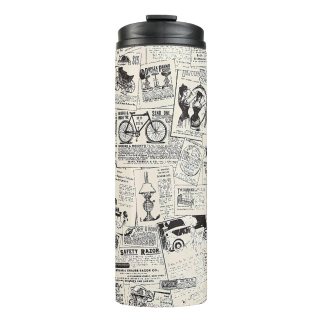 Garrafa Térmica Jornal Vintage (Frente)