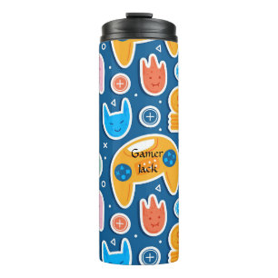 Garrafa Térmica Jovens jogadores Blue Video Game Playstation Padrã