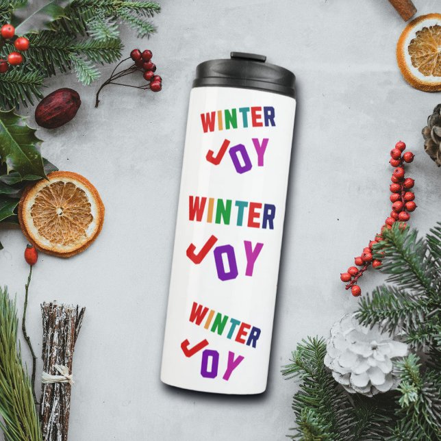 Garrafa Térmica Joy de inverno - Letras Coloridas Cozinhas (Criador carregado)