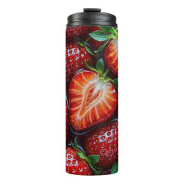 Garrafa Térmica Juicy Fresh Red Strawberries Summer Fruit Pattern