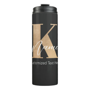 Garrafa Térmica K & Name Iniciais Monogramados Modernos Personaliz