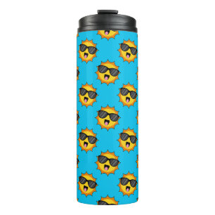 Garrafa Térmica Kawaii Happy Sun com óculos escuros