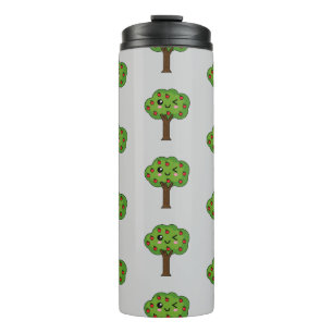 Garrafa Térmica Kawaii Happy Winking Apple Tree