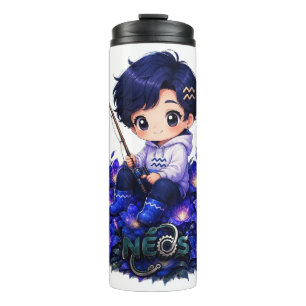 Garrafa Térmica Kawaii Zodíaco Neos Aquário