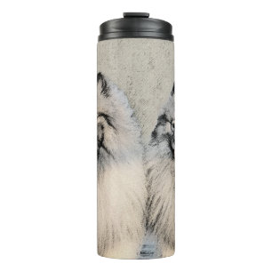Garrafa Térmica Keeshond Brothers Painting - Arte Original de Cãe