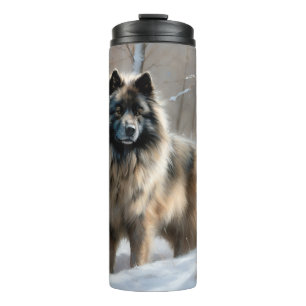 Garrafa Térmica Keeshond Deixe Nevar Natal