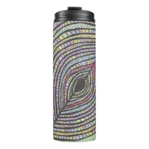 Garrafa Térmica Kian   Arte Termo Tumbler Desenhada à Mão Abstrata