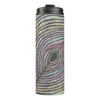 Garrafa Térmica Kian | Arte Termo Tumbler Desenhada à Mão Abstrata