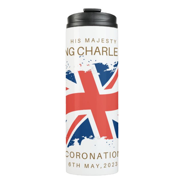 Garrafa Térmica King Charles III Union Jack Flag (Frente)