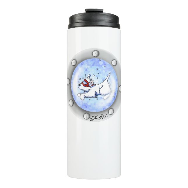 Garrafa Térmica KiniArt Diving Westie Porthole (Frente)