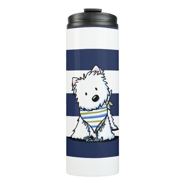 Garrafa Térmica KiniArt Westie Caneca Náutica (Frente)