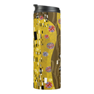 Garrafa Térmica Klimt Inspirou Dourada Arte Nouveau O Beijo