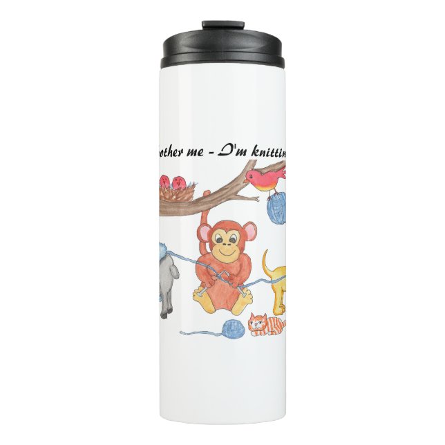 Garrafa Térmica Knitting - Don't Bother Me - I'm Knitting (Frente)