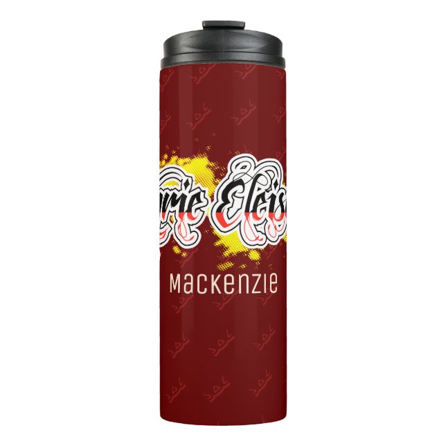 Garrafa Térmica Kyrie Eleison Duas Cores Divididas e Nome em Verme (Frente)